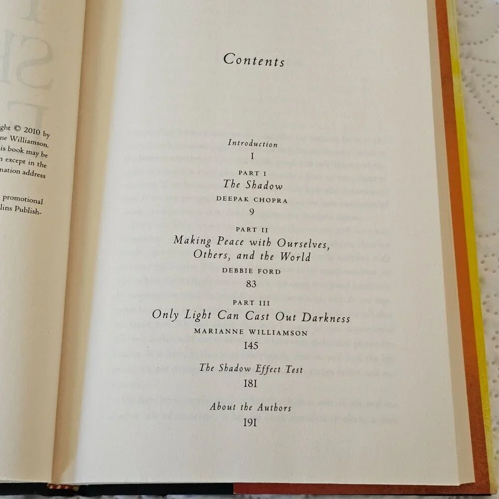 The Shadow Effect Deepak Chopra Debbie Williamson First Edition Hardcover 2010